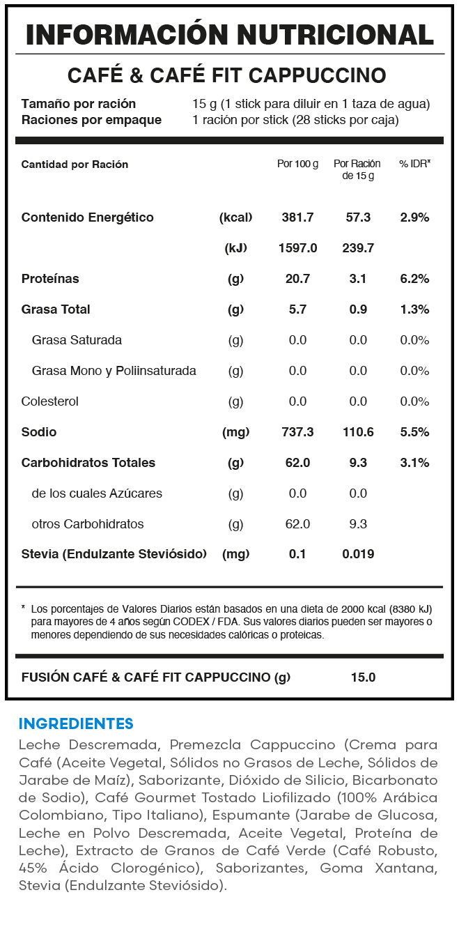 CAFÉ & CAFÉ FIT CAPPUCCINO