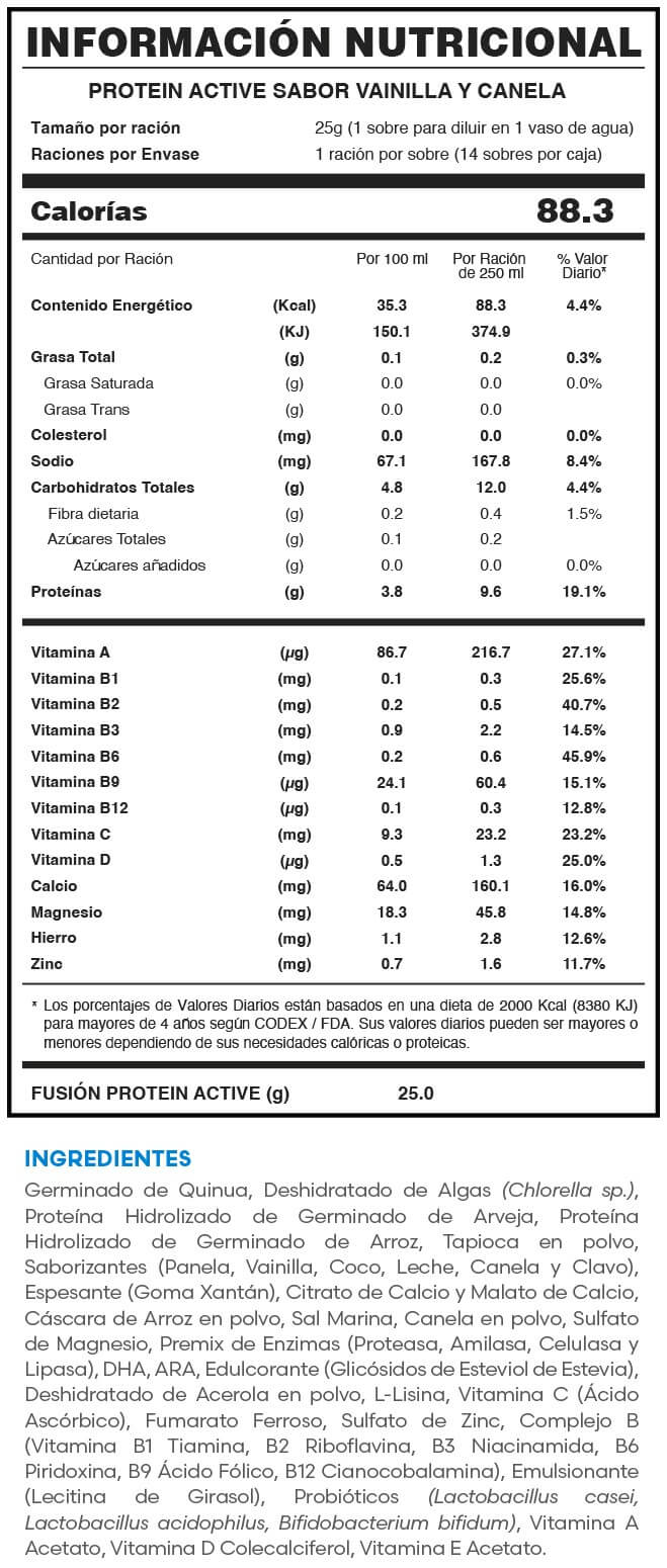 PROTEIN ACTIVE - VAINILLA Y CANELA