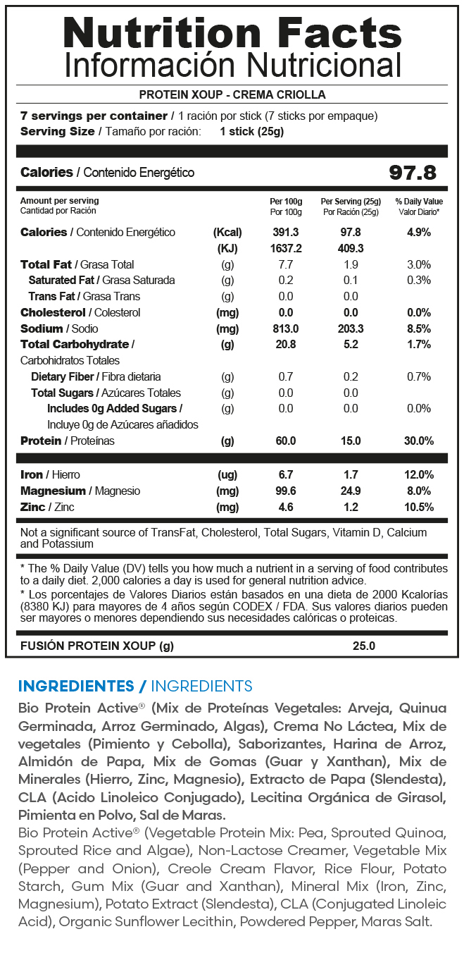PROTEIN XOUP - CREMA CRIOLLA