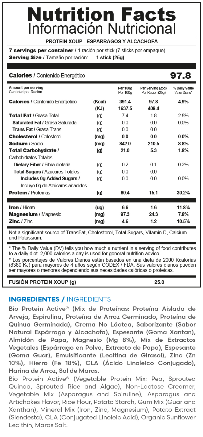 PROTEIN XOUP - CREMA DE ESPÁRRAGOS Y ALCACHOFA